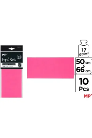 PAPEL SEDA ROSA FUCSIA 50 x 66 cm 10 Uds. Artesanal