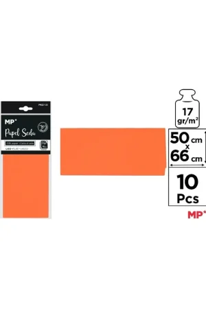 PAPEL SEDA NARANJA CLARO 50 x 66 cm 10 Uds. Descuento