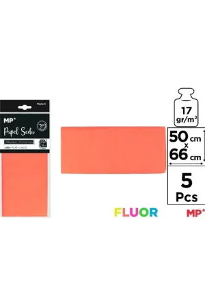 PAPEL SEDA AMARILLO FLUORESCENTE 50 x 66 cm 5 Uds. Oferta Flash