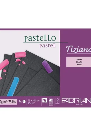 Auténtico BLOC PASTEL FABRIANO TIZIANO  NERO 30,5X41