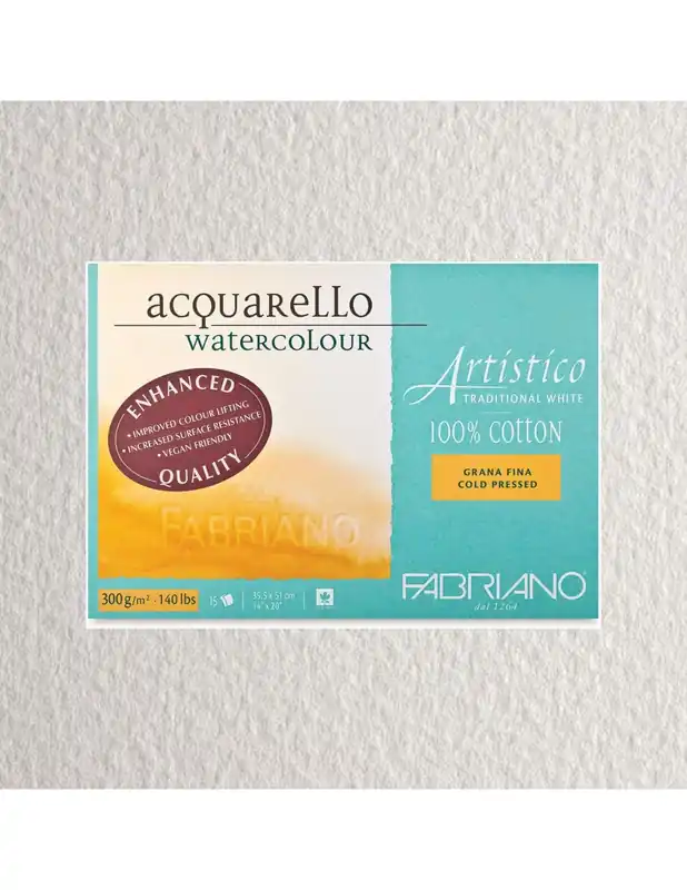 Envío Inmediato BLOC FABRIANO 100% ALGODON 300 GR GRANO FINO18X26