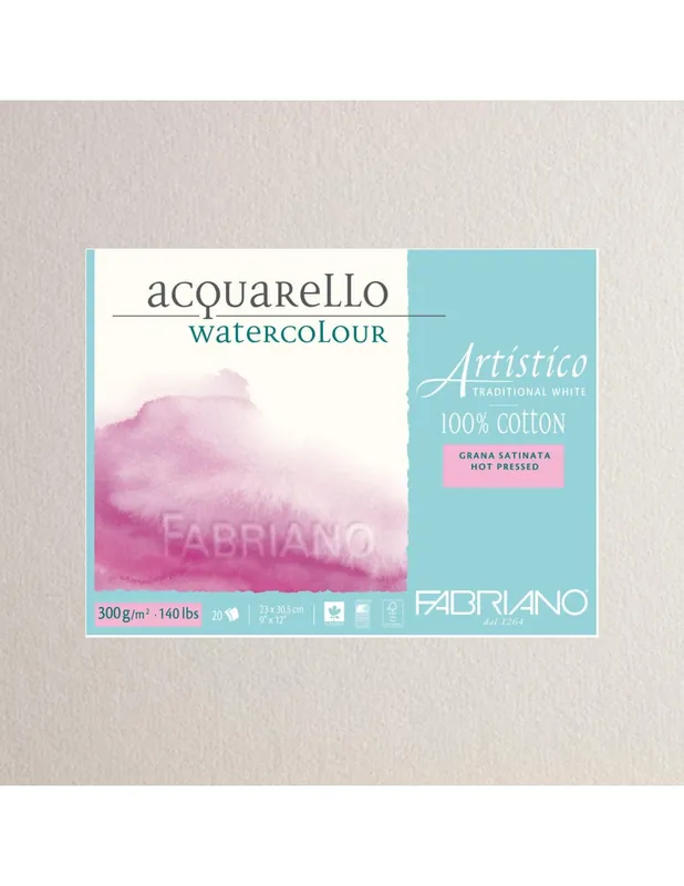 Nuevo Modelo BLOC FABRIANO 100% ALGODON 300 SATINADO 18X26