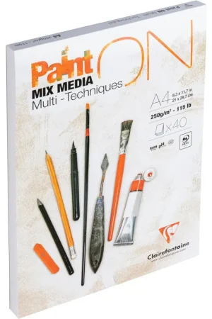 Novedad BLOC CLAIRE FOINTAINE PAINT ON 250 GRAMOS A3 BLANCO